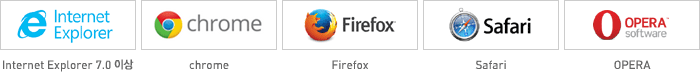ÀüÀÚÃ¥ µµ¼°ü ÃÖÀûÈ ºê¶ó¿ìÀú - Internet Explorer 7.0ÀÌ»ó, chrome, Firefox, Safari, OPERA